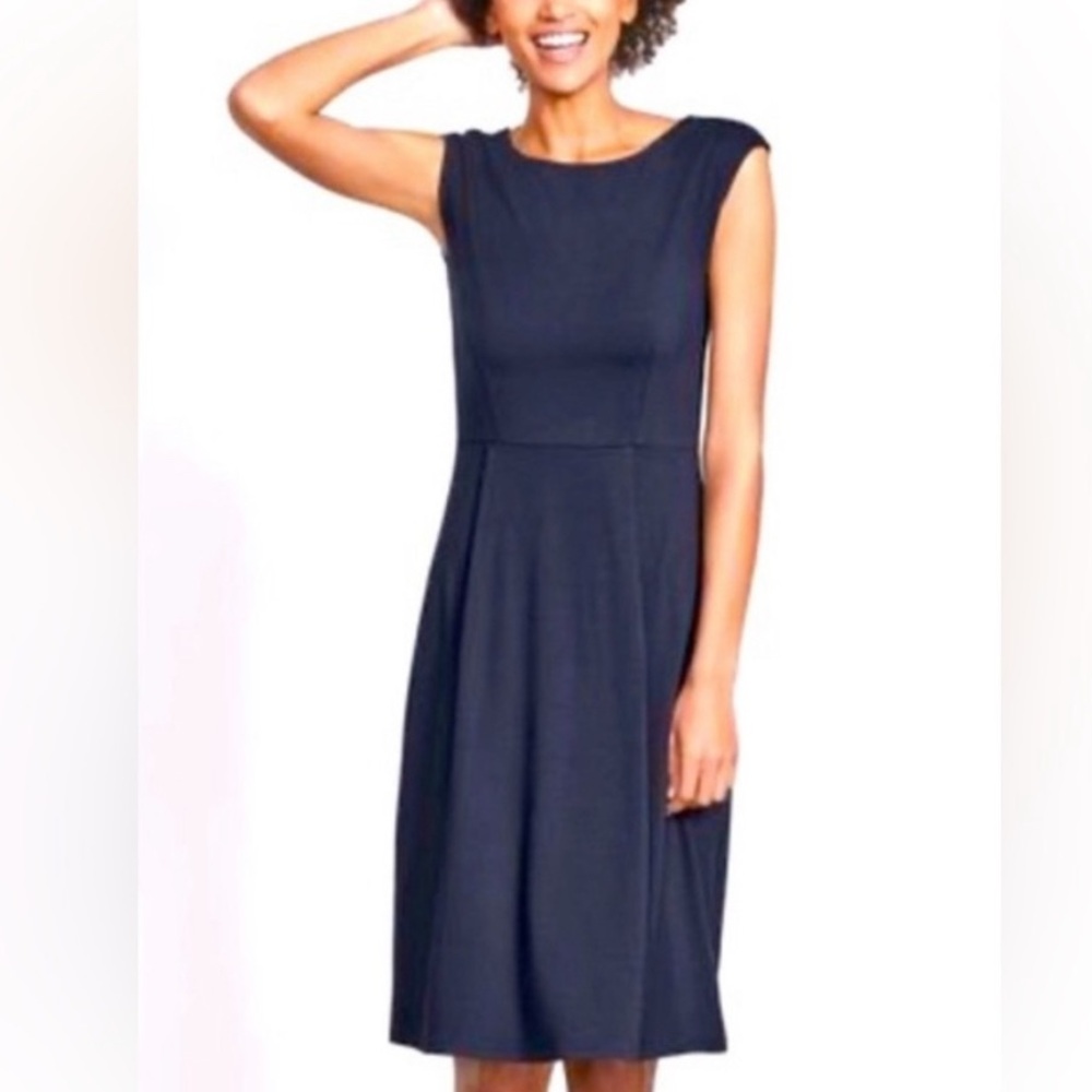 Boden Marina Jersey Navy Dress Womens Size 10 Preppy Basic Casual Dress Office